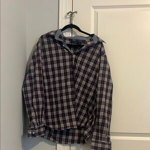 Men's Plaid Shirt - Blue and Red
